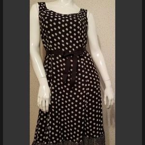 Black Polka Dot Dress belted